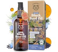BIONOBLE Black Seed Oil Organic Cold Pressed - 100% Natural, Hexane-Free - Anti-Acne, Purifying - Organic Black Seed Oil for Face, Hair - Pure Cumin Cold Pressed - Glass Bottle, Pipette, Pump - 100ml