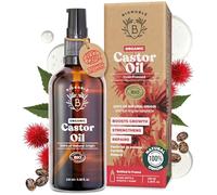 BIONOBLE Organic Castor Oil Cold Pressed - Eyelashes, Hair Growth - 100ml | 100% Pure, Natural, Hexane-Free - Strengthens, Repairs - Pure Castor Oil for Skin, Eyebrows, Hair Oil - Glass Bottle, Pipette