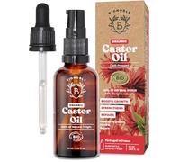 BIONOBLE Organic Castor Oil Cold Pressed - Eyelashes, Hair Growth - 50ml | 100% Pure, Natural, Hexane-Free - Strengthens, Repairs - Pure Castor Oil for Skin, Eyebrows, Hair Oil - Glass Bottle, Pipette
