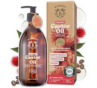BIONOBLE Organic Castor Oil Cold Pressed - Hexane Free, 100% Natural - Pure Castor Oil Organic for Eyelashes, Hair Growth, Eyebrows, Skin, Face - Glass Bottle and Pump - 500ml