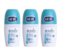Bionsen Mineral Active Roll-On Deodorant, 0 Percent Aluminum, Paraben Free, 48 Hour Protection Against Odours, Suitable for Sensitive Skin, 50ml, 3 Pack