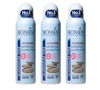 Bionsen Mineral Protective Spray Deodorant, 0 Percent Aluminum, Paraben Free, All-Day Freshness for Sensitive Skin, 150ml, 3 Pack