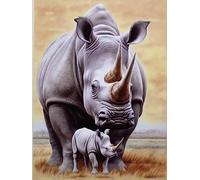 Bioonce 1000 Pieces African Animal Puzzles Rhino Jigsaw Puzzle for Adults & Kids, Ages 12+