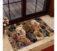 Bioonce Dog Welcome doormats Non-Slip Absorbent Resist Dirt Door Mat Indoor Entrance A Bunch Front Porch Mats of Shar PEIS Doormat Area Rugs Housewarming Gifts Home Decor