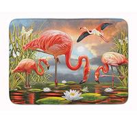 Bioonce Flamingos Machine Washable Memory Foam Mat, Animal Bathroom Rug, Non-Slip Bird Bath Mat, Durable Thick Washable Rugs for Kitchen, Bathroom Quick Dry Artwork 30x18 inch