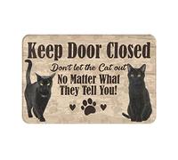 Bioonce Keep Door Closed Don't Let The Cat Out No Matter What They Tell You Non-Slip Absorbent Resist Dirt Doormat Entrance Rug Inside Floor Mats for Home Bedroom Kitchen Front Porch 24 x16 Inch