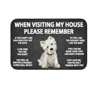 Bioonce West Highland White Terrier Westie Dogs House Rules Doormat Welcome Mats Outdoor Indoor Entrance Non-Slip Floor Mat Housewarming Gift Dog Lovers Gifts for Home Decor 16x24 Inch