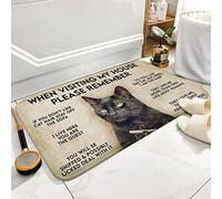 Bioonce When Visiting My House Please Remember Cat Horizontal Doormat, Funny Cat, Gift for Cat Lovers, Home Decor, Welcome Mat; Home Doormat,Indoor Doormat,Front Back Door Mat 16x24 Inches