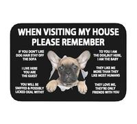 Bioonce When Visiting My House Please Remember French Bulldog Indoor Doormat Durable Welcome Front Door Mats Entryway Rugs Non-Slip Absorbent Area Rugs Resist Dirt Carpet for Room Decor 16 x 24 Inch