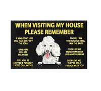 Bioonce When Visiting My House Please Remember Poodle Indoor Doormat Durable Welcome Front Door Mats Entryway Rugs Non-Slip Resist Dirt Area Rugs Carpet for Dogs Lovers Home Decor 24x16 Inch