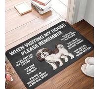 Bioonce When Visiting My House Please Remember Shih Tzu Dogs House Rules Doormat Indoor Outdoor Entrance Door Mat Bath Rug Decorative Patio Garage Garden Kitchen Door Mats 24 x16 Inch