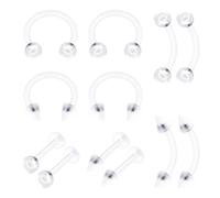 Bioplastic ear tragus earrings 16 Gauge Ball Eyebrow Helix Lobe Lip Earrings Cartilage Jewelry See More Sizes and Colors, Acrylic, no gemstone