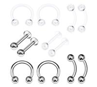Bioplastic ear tragus earrings 16 Gauge Ball Eyebrow Helix Lobe Lip Earrings Cartilage Jewelry See More Sizes and Colors, Acrylic, no gemstone