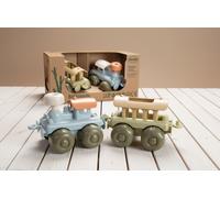 BIOPLASTIC PLAY TRAIN GIFT BOX SET by DANTOY SUGARCANE sustainable toys NEW