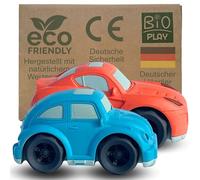 BIOPLAY® Play Car Set of 2 | Organic Plastic | Sustainable Toy from 1 Year for Boys and Girls | Indoor and Outdoor | Racing Car | Cult Car