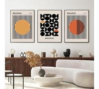 BIopLj Set of 3 Bauhaus Geometric Abstract Minimalist Mid Century Modern Posters Canvas Painting Wall Art Print Pictures Living Room Home Decor-60 * 80cm/24 * 31inch (Unframed)
