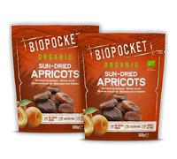 Biopocket Organic Dried Apricots, 2 x 500 g