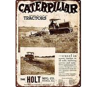 Biopracess 1920 Caterpillar Tractor Crawler Man Cave Wall Art Sign Metal Sign Metal Warning Sign 8x12 Inches