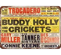 Biopracess 1958 Buddy Holly en el Trocaderode Metal Tin Sign 8x12 Inches