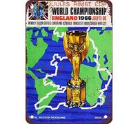 Biopracess 1966 World Soccer Championship England Vintage Look Reproduction Metal Tin Sign 7.8inch*11.8inch