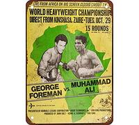 Biopracess 1974 Ali vs. Foreman Rumble in The Jungle Pub Home Decor Metal metal sign 8x12 inches