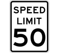 Biopracess 50-Mph Speed Limit Signs Metal Sign 8x12 Inches