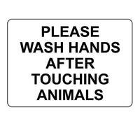 Biopracess Aluminum Metal Sign For Wall Decor 8x12 Inches Personalized Metal Signs For Outdoors Please Wash Hands After Touching Animals Aluminum Metal Sign