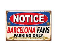 Biopracess Barcelona Fans Parking Only Vintage Retro Car Auto Garage Tin Sign Metal Sign Metal Poster Metal Decor Wall Sticker Wall Sign Wall Poster Wall Decor, Sport Football Club World Cup