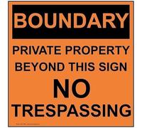 Biopracess Boundary Private Property Beyond This Sign Street Metal Warning Sign Square Sign 12x12 inches