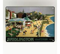 Biopracess BRIDLINGTON LNER RAILWAY POSTER METAL SIGN BRITISH RAIL TRAVEL VINTAGE GAWTHORN METAL TIN SIGN 8x12 inches