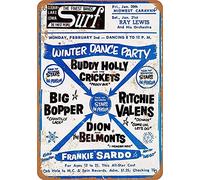 Biopracess Buddy Holly Final Concert Vintage Metal Sign 8x12 inches