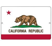 Biopracess California State Flag Metal Tin Sign Wall Decor Man Cave Bar California Republic TIN SIGN 7.8X11.8 INCH