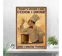 Biopracess Chef I Do Cook Drink And Know Things Wall Decor Poster Garage Wall Decor Metal Tin Sign 8x12 Inch