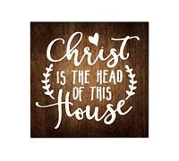 Biopracess Christ Is The Head Of This House Plaque Sign,Religious Metal Sign Retro Vintage Tin Sign Metal Poster Wall Art Decor 8x12 Inches