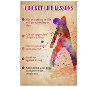 Biopracess Cricket Life Lessons Vintage Club Decor Cricket Player Tin Poster Home Metal Sign Retro Vintage Tin Sign Metal Poster Wall Art Decor 8x12 Inches