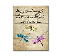 Biopracess Dragonfly May You Touch Dragonflies And Stars Dance With Fairies Metal Sign Bathroom Decor Vintage Mural 8x12 inches