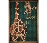 Biopracess Funny Giraffe For Bathroom Nice Butt In Toilet Room Vintageation Metal Sign Art Tin Metal Poster Gift 8x12 inch