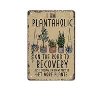 Biopracess Gardening I Am Plantaholic Just Kidding Aluminum Metal Sign Retro Vintage Tin Sign Metal Poster Wall Art Decor 8x12 Inches