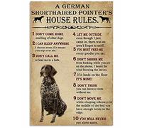 Biopracess German Shorthaired Pointer Rules For Livingroom Gift For Dog Lover Metal Sign Art Tin Metal Poster Gift 8x12 inch