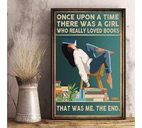 Biopracess Girl Once Upon A Time There Was A Girl Who Really Loved Book Poster For Home Cafe Bar Garage Metal Sign 8x12 inches