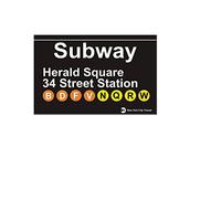 Biopracess Herald Square 34Th Street Nyc Subway Sign York City Mta Station Replica Street Sign 8x12 inches