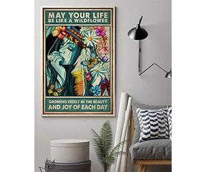 Biopracess Hippie May Your Life Be Like A Wildflower Growing Freely In The Beauty Vertical Poster Wall Decor Decor Metal Sign Poster 8x12 inches