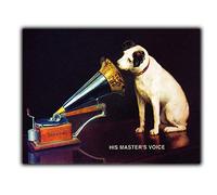 Biopracess His Masters Voice Large Steel Sign Tin Wall Door Plaque Retro Opie Music Vintage TIN SIGN 7.8 * 11.8 inch(L * W)