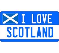 Biopracess I Love Scotland Licence Plate/Metal Sign Scots Scottish License plate sign 6x12 inches