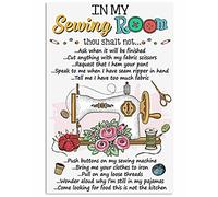Biopracess In My Sewing Room Thou Shalt Not Metal Tin Sign Poster 8x12 inches