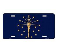 Biopracess Indiana State Flag Logo License Plate License Plate 6x12 inches