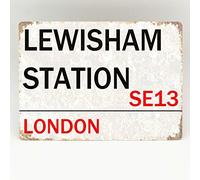 Biopracess Lewisham Station Metal Sign London Street Road Door Retro Wall Train Plaque 8x12 Inches