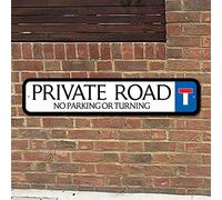 Biopracess Metal Private Road Sign 40x10 cm, No Parking, Private Driveway, Retro Style