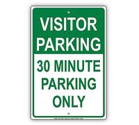 Biopracess Metal Sign Great Aluminum Tin Sign 8x12 Inches Visitor Parking 30 Min. Parking Only Reserved Spot Time Limit Metal Sign Funny Tin Poster Wall Art Decoration