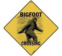 Biopracess Metal Tin Sign Bigfoot Crossing Sign Sasquatch Sign Square Sign 12x12 inches